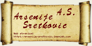 Arsenije Sretković vizit kartica